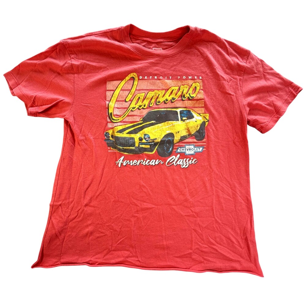 Chevrolet Camaro Shirt Womens Medium Red Detroit American Classic Graphic Tee